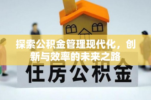 衡南探索公积金管理现代化，创新与效率的未来之路