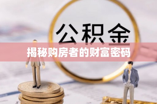 衡南揭秘购房者的财富密码