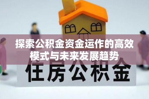 衡南探索公积金资金运作的高效模式与未来发展趋势